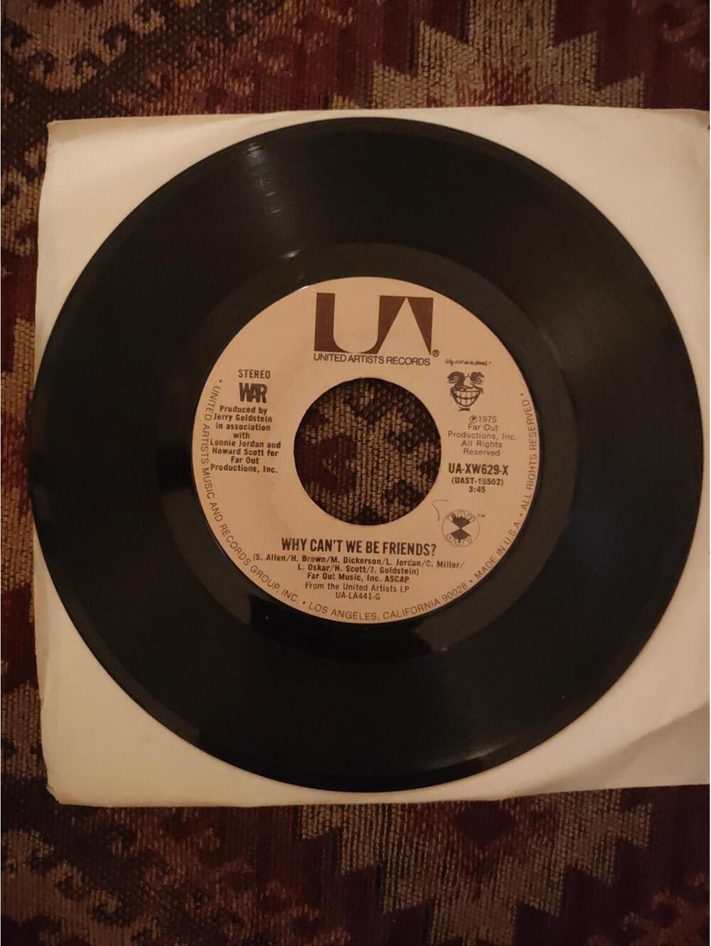 War - why can't we be friends? - vinyl 45 - NM